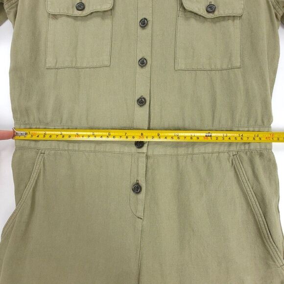 OUTERKNOWN S.E.A. Linen Short Sleeve Button Down Workwear Jumpsuit Sagebrush XS - Picture 4 of 10